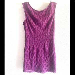 Forever 21 purple lace open back dress size L